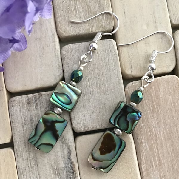 Abalone & Crystal Earrings