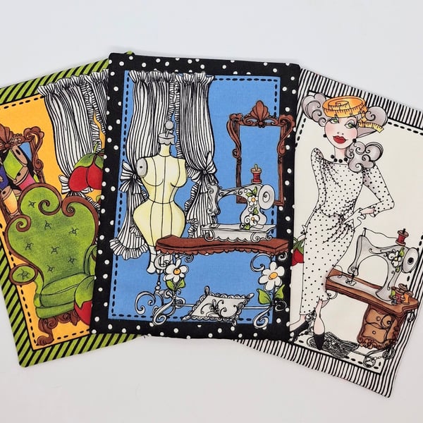 Ladies Mug Rug Coasters Set5