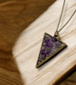 Amethyst Brass plated Triangle Worry Stone Necklace - Free Postage - Image 5