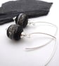 black wrapped lampwork glass earrings - Image 1