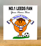 Personalised Leeds Fan Birthday Card, Football Gift, dad, son, brother