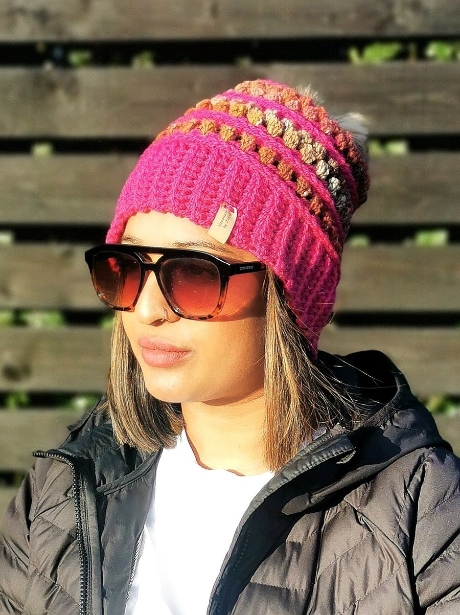 Autumn Burst Crochet Beanie