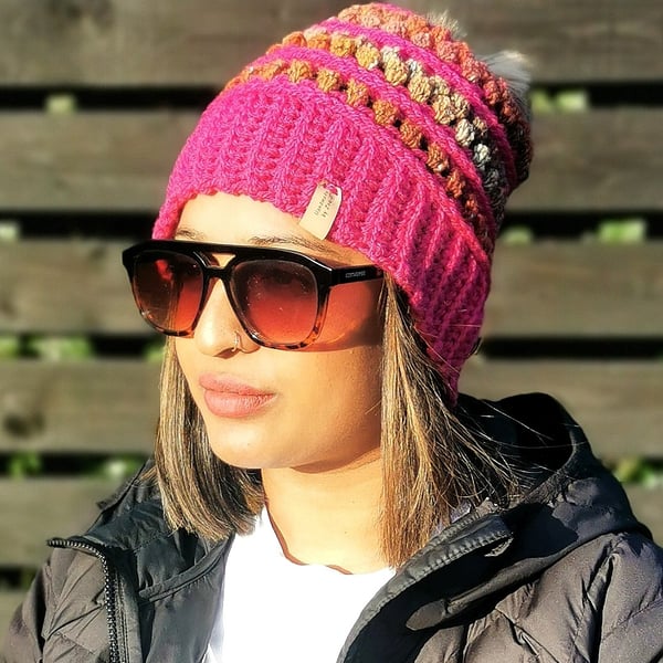 Autumn Burst Crochet Beanie