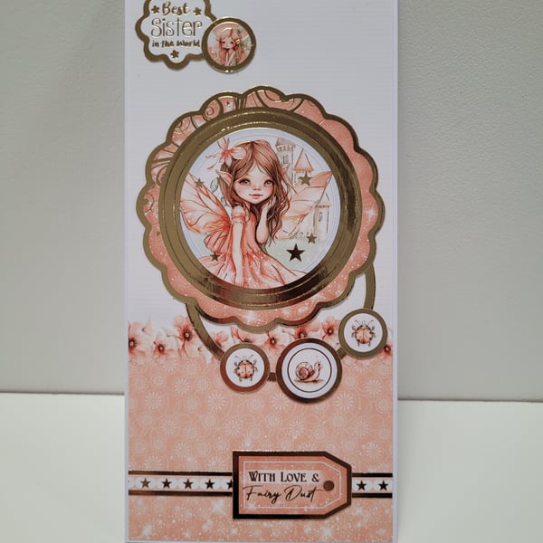 Fairy Sister Greeting Card - Best Sister in the World - Magical, Whimsical 