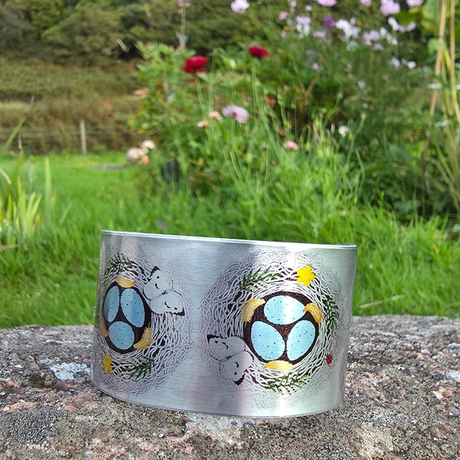 Treasure Nest Wide Aluminium Cuff 