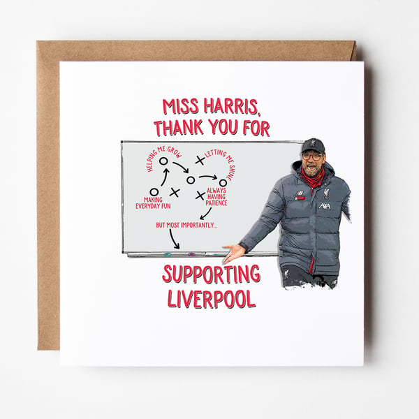 Liverpool Card For Teacher, Thank You Teacher C... - Folksy