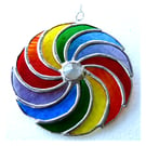 Rainbow Swirls Stained Glass Suncatcher Circular 
