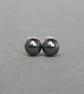 Black Swarovski Pearl Stud Earrings - Simple Everyday Dark Grey Studs - Gifts - Image 3