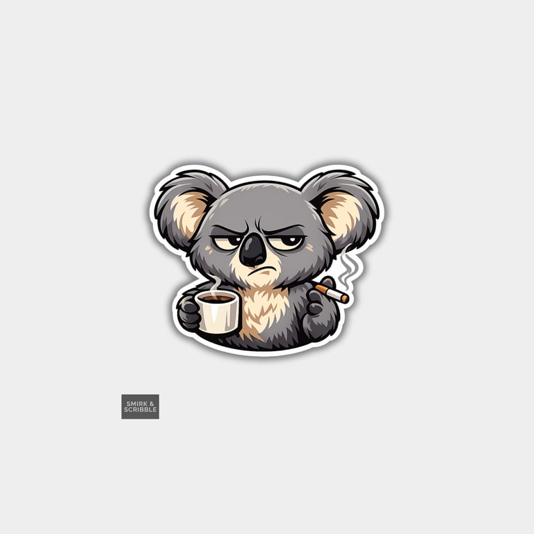 Funny Vinyl Sticker For Adults - Cute Cheeky Koala 