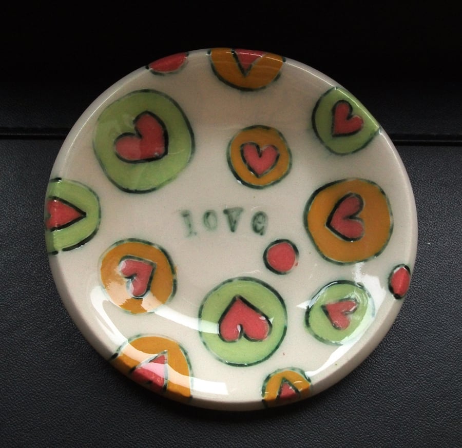 small ceramic Love dish - reduced price