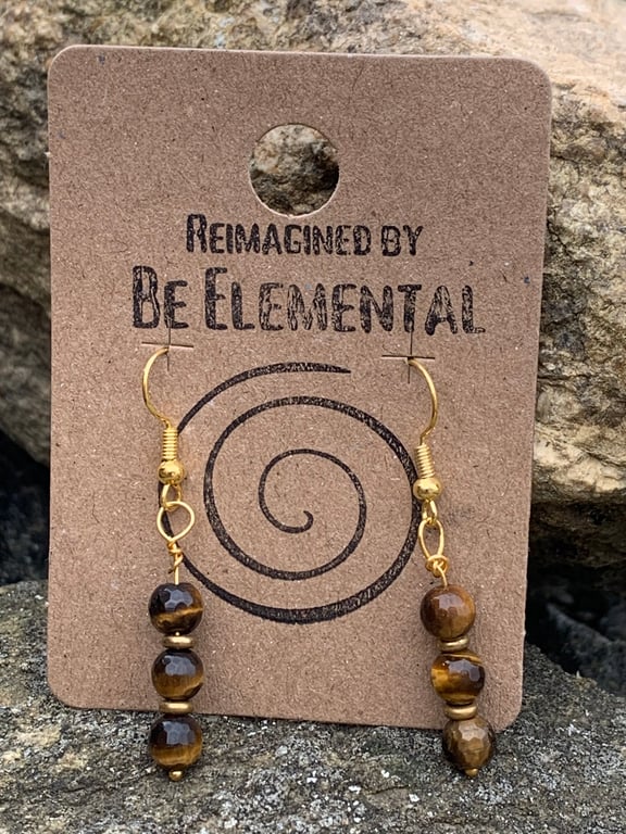 Pretty tigers eye gemstone earrings