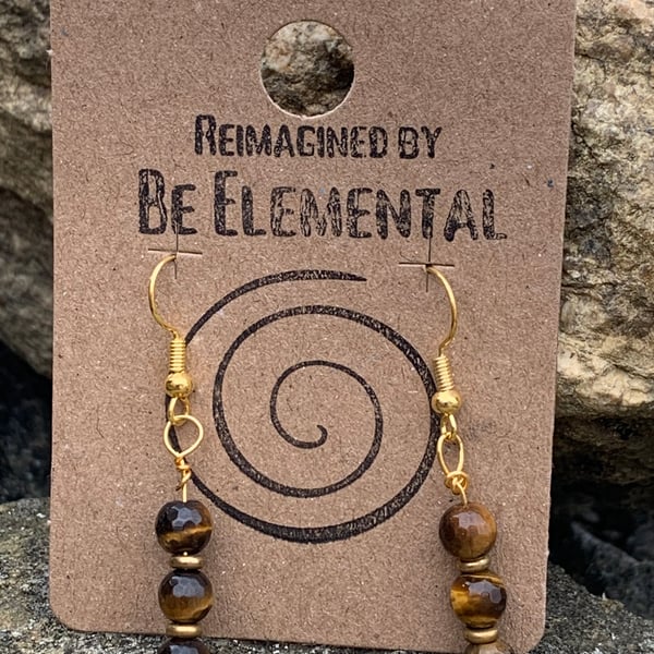 Pretty tigers eye gemstone earrings