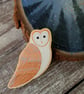 Barn Owl Wooden Pin Brooch - Image 3