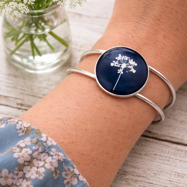 Cow Parsley 2 Cyanotype Bracelet