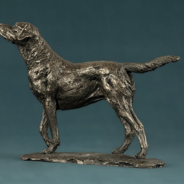 Standing Labrador Dog Statue Small Bronze Resin Sculpture