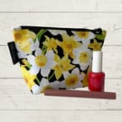cosmetics bags white daffodils