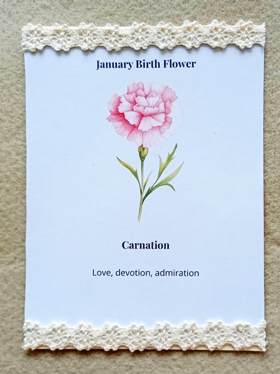 Birth Flower Keepsake Gift, Handmade Botanical Keepsake, Birthday Gift