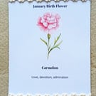 Birth Flower Keepsake Gift, Handmade Botanical Keepsake, Birthday Gift