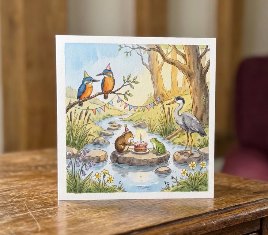 Waterside River Party Greetings Card