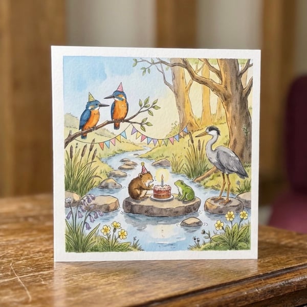 Waterside River Party Greetings Card