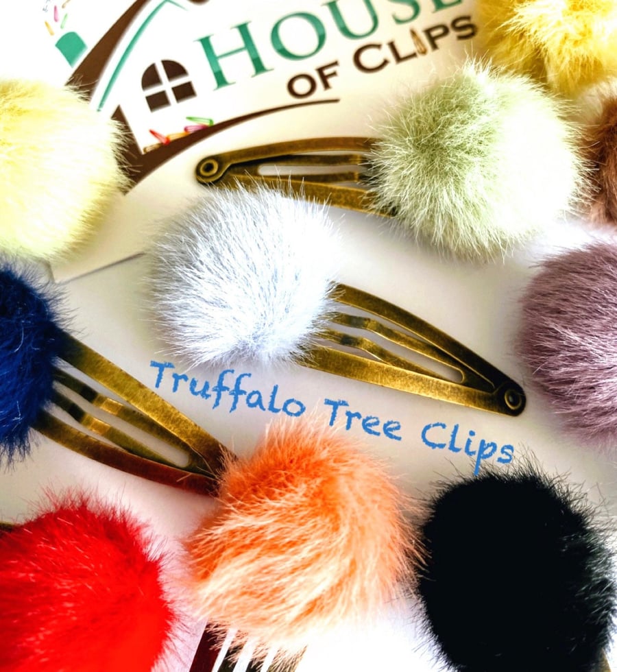 Truffalo Tree Hair Clips x1 By Plain Jane - Cute Faux Fur Hair Clips - Beautiful
