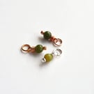 Nephrite Jade Charm - Green Gemstone Charm - Wire Wrapped