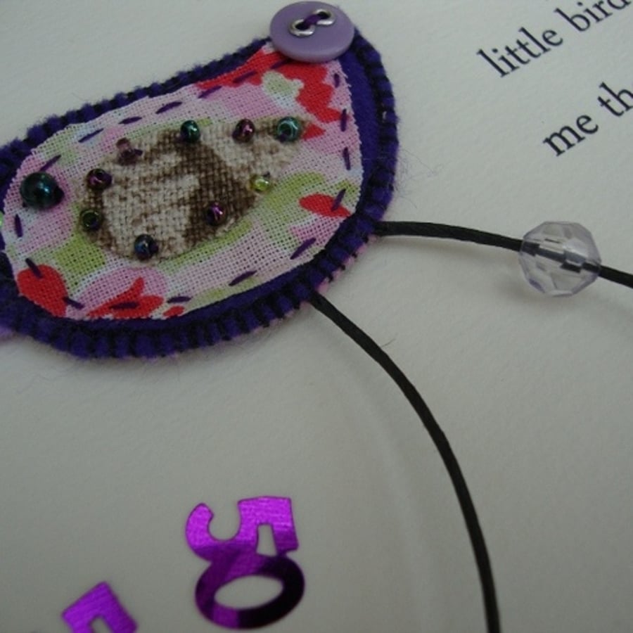 little bird birthday card 50