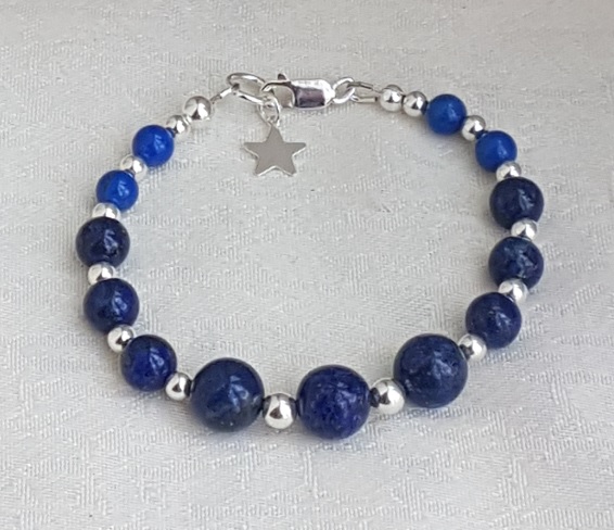 Gorgeous Lapis Lazuli and Sterling Silver Bracelet