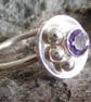 Sterling Silver and Amethyst Circle Ring - Hallmarked - February Birthday - Image 4