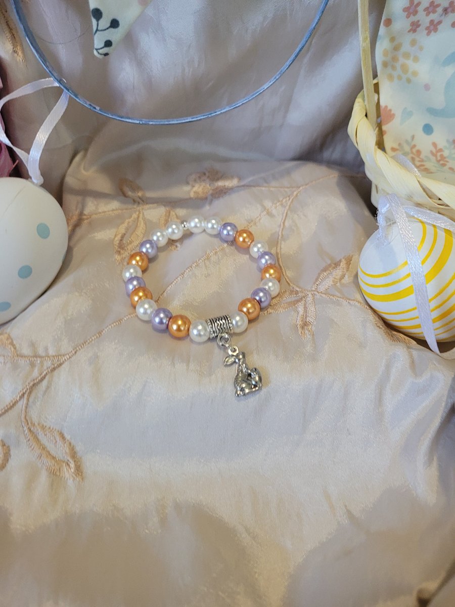 Easter Beaded Bracelet - Pearl