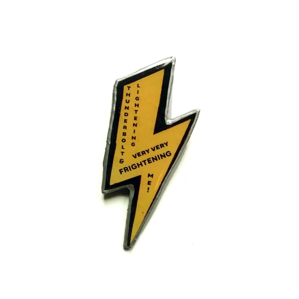 Large Yellow Lightening Bolt Queen Resin Brooch by EllyMental