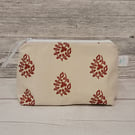 Red paisley cosmetic bag