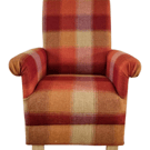 Laura Ashley Keswick Tartan Fabric Burnt Orange Red Checked Chair Accent