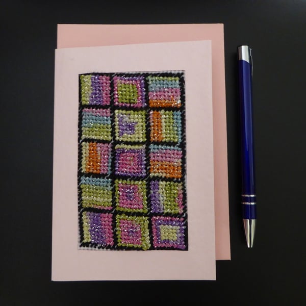 Individually Hand Crafted Embroidered Tapestry Blank Card