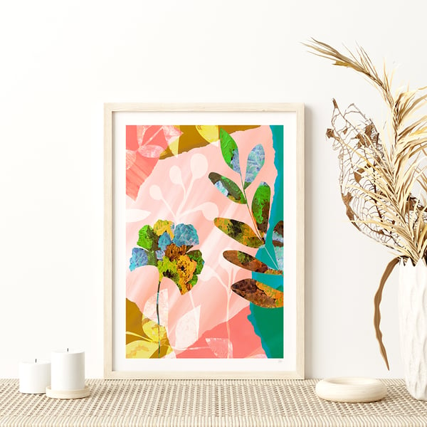 Pastel Pink Flower Abstract Art Print