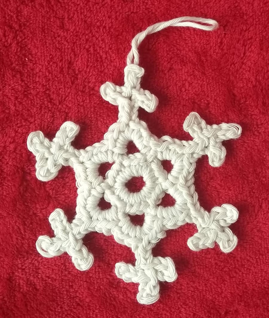 Christmas snowflake decoration, crochet snowflake, hanging decoration