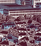 Saltaire two-colour A3 linocut screen-print - Image 4