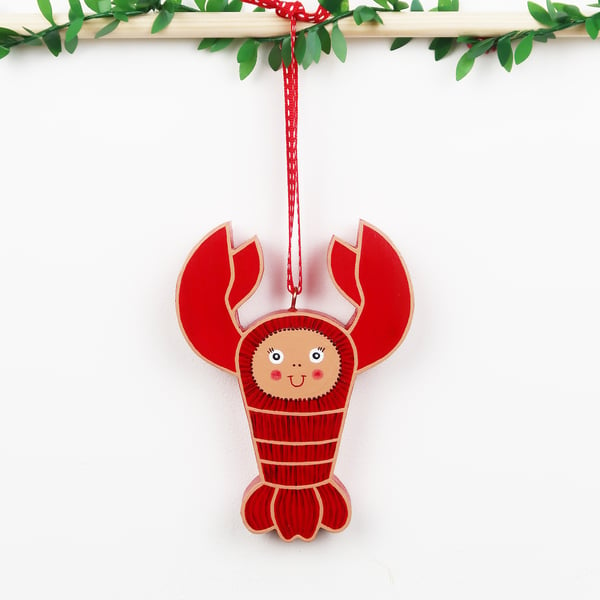 Lobster hanging ornament, shellfish decoration, sea theme home decor
