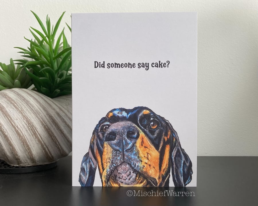 Doberman Card. Blank or personalised Doberman dog card for any occasion