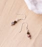  Gemstone crystal earrings - Leopardskin agate sterling silver tiny earrings - Image 2