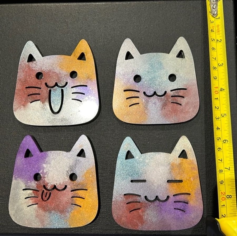 Set of 4 cat coasters 