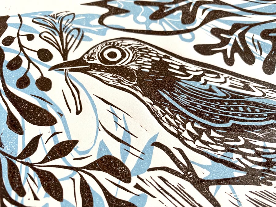 Jay hand printed linocut print