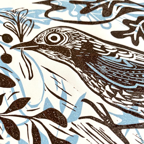 Jay hand printed linocut print