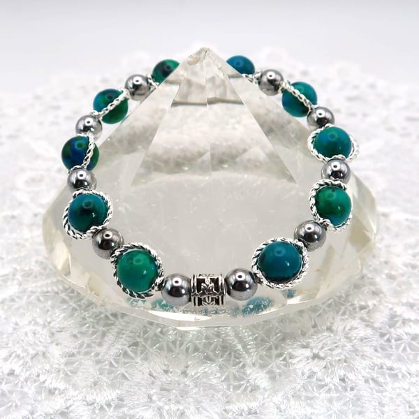 Chrysocolla Stretch Bracelet.