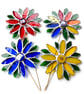 Stained Glass Flower Plant Stake Handmade Unique Choice of Colour