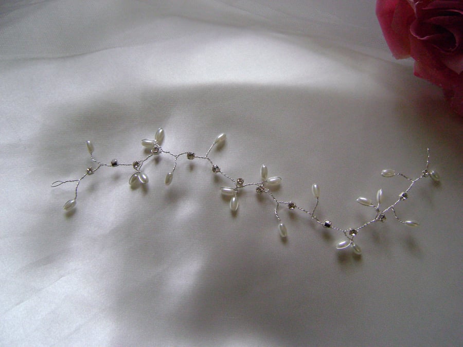 Birdsong - Pearl & Diamante Bridal Hair Vine