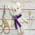 Christmas Mouse Tiny Art Doll Purple