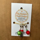 Set of 3 stitch markers, gingerbread man with lobster clasp