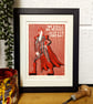 Super Bowie, Heroes- Original Lino Print