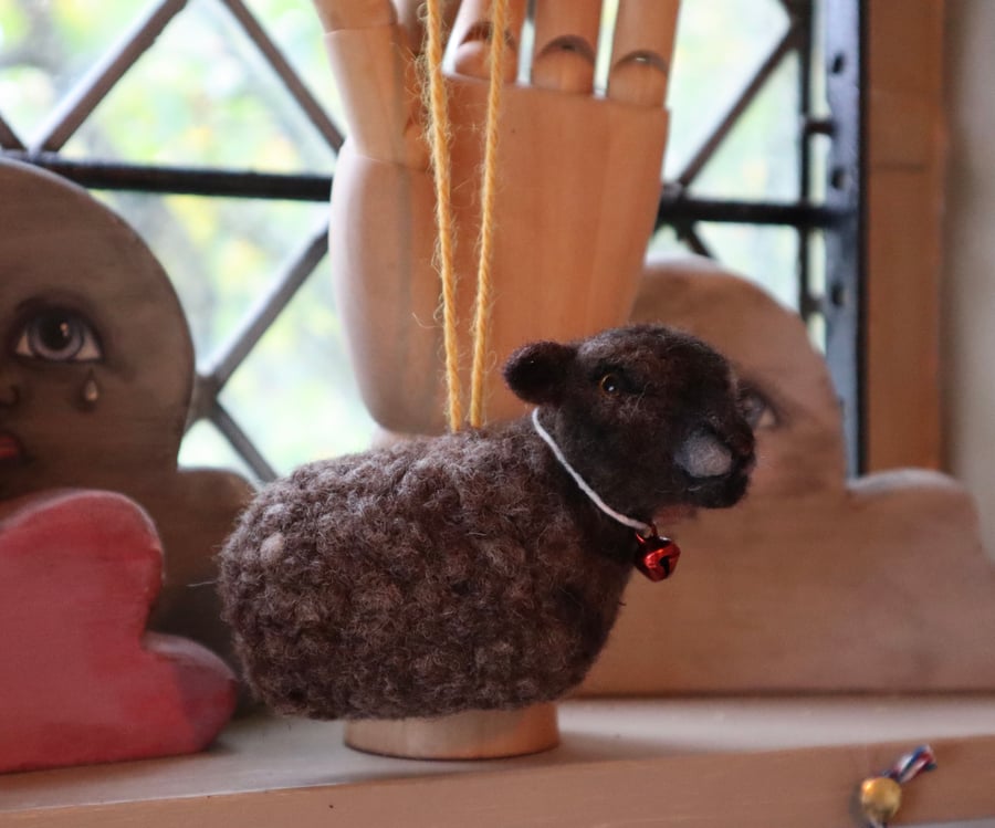 Needle felted coloured Ryeland sheep Bauble